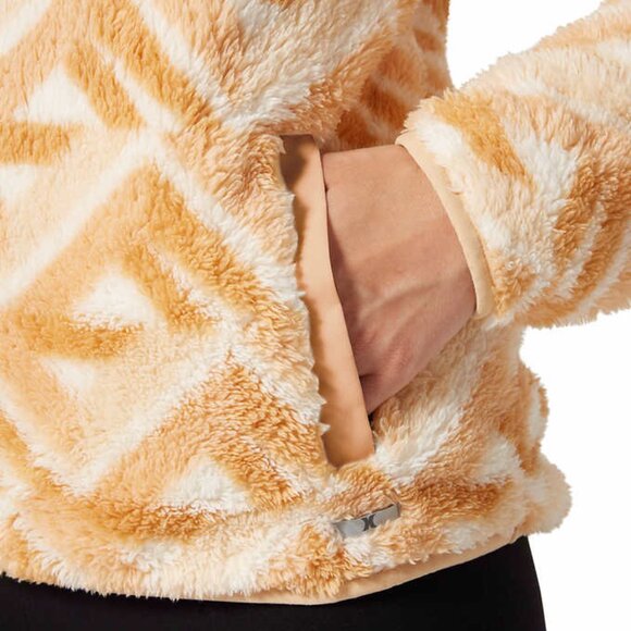 NWT Hurley Ladies' Snap Plush Pullover in Orange Medium - Picture 3 of 11